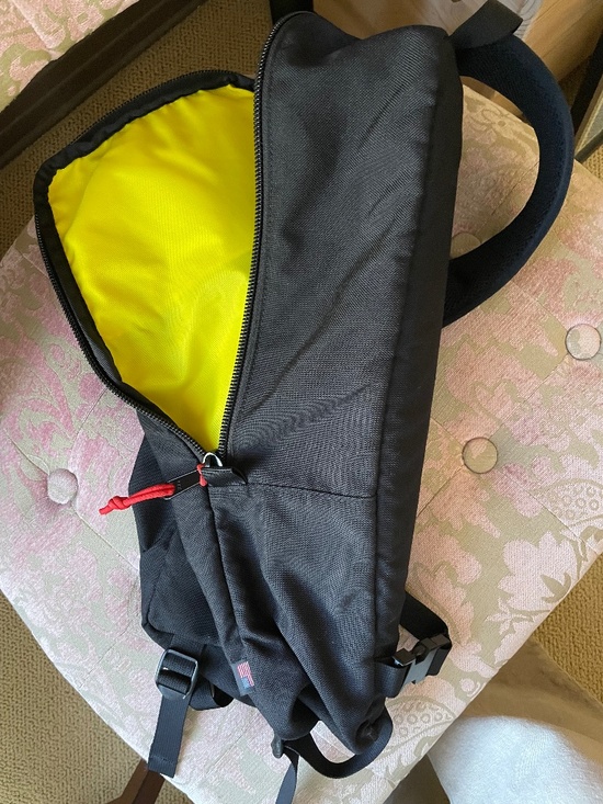 Topo Designs Daypack Backpack - Black with Neon Yellow Interior main image 8
